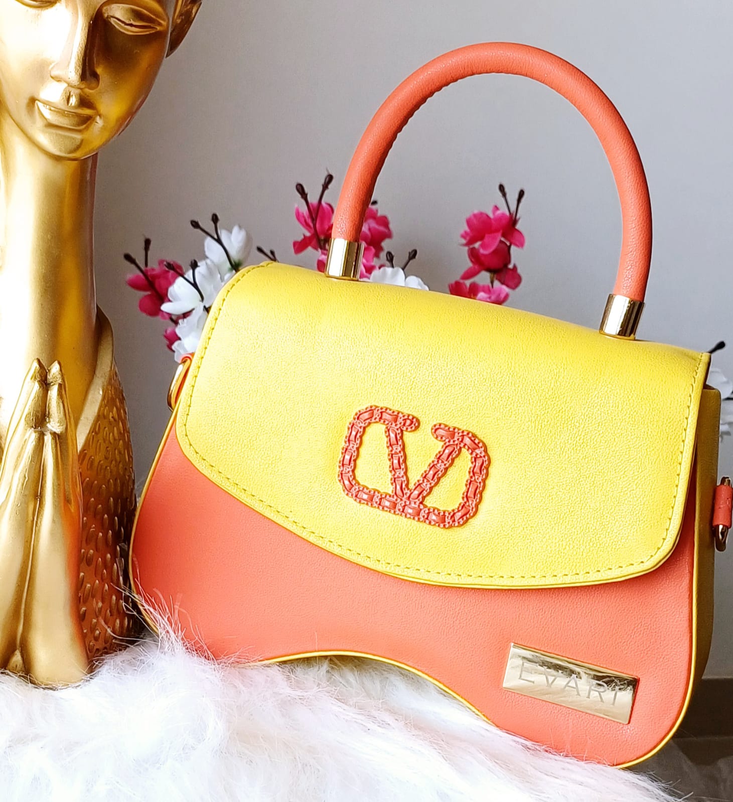 Yellow Flap Orange Valentino Sling Bag Evari